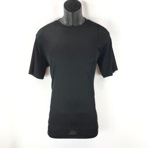 LOG-IN UOMO Men's Black Dressy T-Shirt Ribbed Pattern Short Sleeves Sizes S - 3X